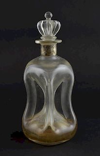 Danish sterling silver 'Glug Glug' decanter by E. Dragsted with crown form stopper,