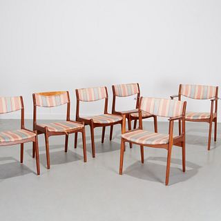 Set (6) Danish Modern teak dining chairs