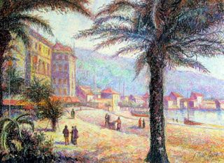 H. Claude Pissaro Serigraph "La Plage de Bordigherra"