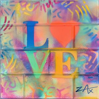 E.M. Zax Love "Original one of a kind on panel "