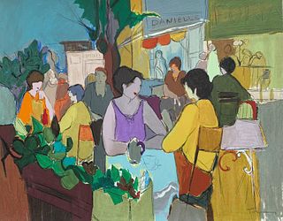 Itzhak Tarkay  Limited edition serigraph on paper  "Cafe"