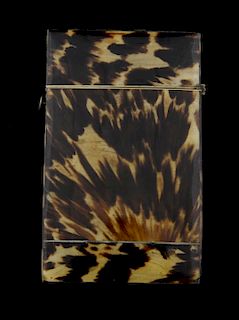 Blonde tortoiseshell card case, 9 x 5.5 cm