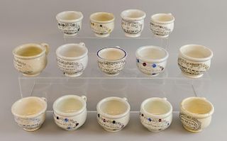Fourteen various 19th century miniature chamber pots
