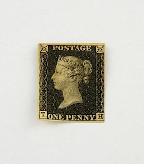 Penny Black unused stamp with four margins, with three good margins.