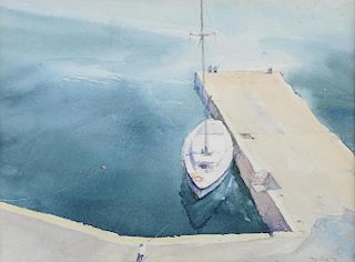 Rupert Horsley, The Yacht, Porto Ercole, Italy, Watercolour, signed, dated verso 1979, 24.5 x 33 cm