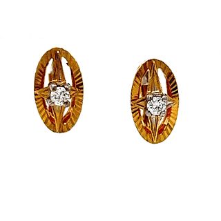 18k Art Nouveau Diamond Dangle EarringsÃŠ