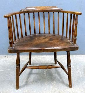 19th century bow arm chair with elm seat