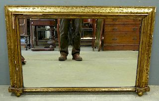 Victorian giltwood over-mantel mirror. 69 x 108cm
