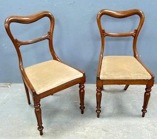 Set of four 19th century balloon back dining chairs,