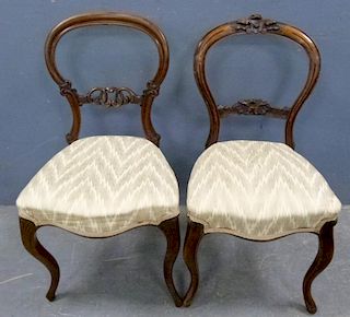 Harlequin set of six 19th century balloon back dining chairs,