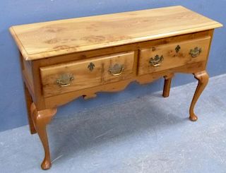 Stewart Linford,  solid Cherry wood sideboard with two drawers on cabriole legs, 77cm x 120cm