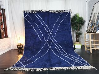 Stunning Blue Soft Handwoven Rug 