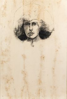 Artist Study Woman's Portrait Graphite on Paper