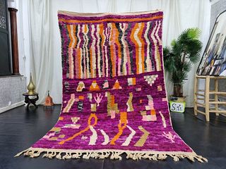Luxury Artistic Pink Wool Rug