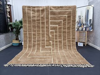 Stunning Authentic Engraved Soft Brown Rug