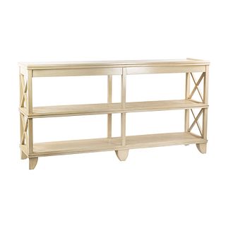 Blonde Wood Bookcase Console Table