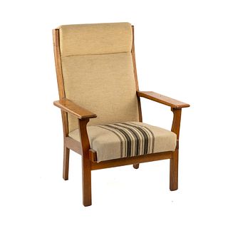 Hans Wegner Ge-265 Oak Armchair With Original Upholstery