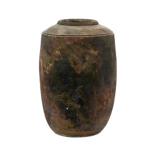 A Hall Carlson Raku Art Pottery Urn Vase