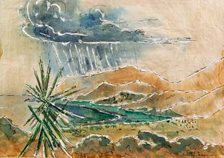  'Buddy's Rain St. Croix' Mixed Media Painting Signed