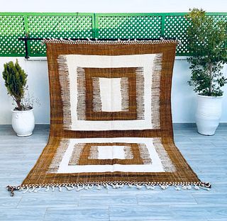 Stunning Authentic Brown & White Rug