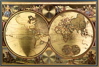 Bombay Co. Double Hemisphere Gold Foil Globe Map