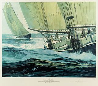 Thomas Hoyne 'Race of the Elsies' Signed Lithograph Print