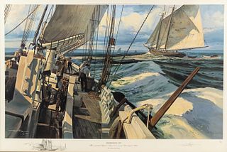 Thomas Hoyne 'Running By' Signed Lithograph Print