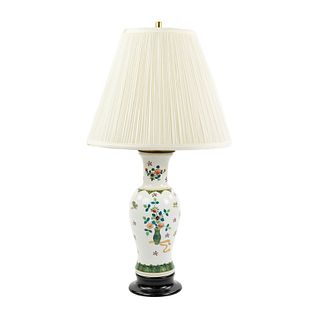 Chinese Hand-painted White Porcelain Baluster Vase Table Lamp