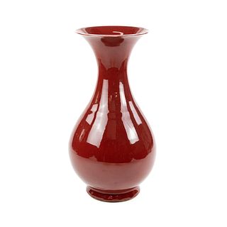 Large Chinese Oxblood Red Baluster Vase