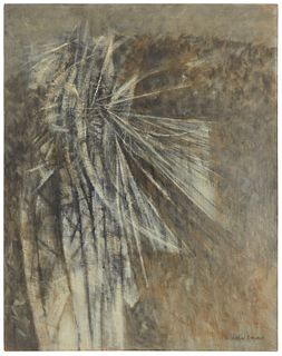 Ethel Edwards, (1915-1999), "Flight", Oil on canvas, 44.25" H x 34.5" W