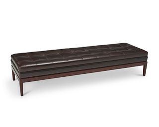 A George Smith leather bench 21st century; Newcastle, England 13.5" H x 66" W x 20.25" D