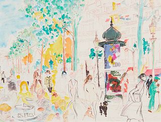 LeRoy Neiman, (1921-2012), "Voila! The Pierruese," 1994, Mixed media with collage on wove paper, watermark Arches, Image/Sheet: 22.75" H x 20" W
