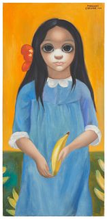 Margaret Keane, (1927-2022), "Polynesian Child," 1965, Oil on canvas, 30" H x 14" W