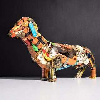 Leo Sewell Dog Sculpture, Dachshund, 29"W