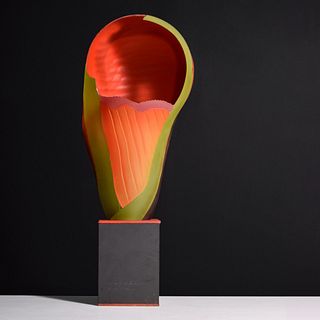 Danny Perkins Abstract Glass Sculpture, 29"H