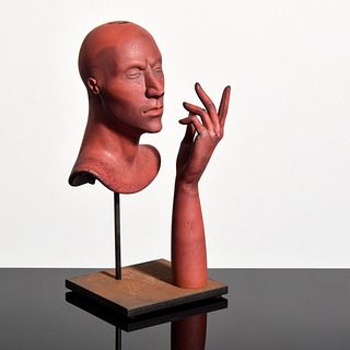 Ross Richmond Glass "Portrait & Hand" Sculpture