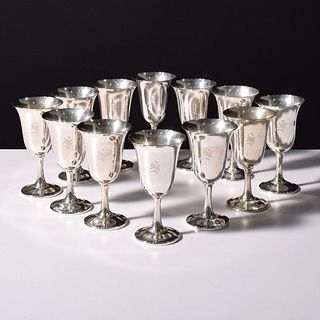 Set of 12 Wallace Sterling Silver Goblets