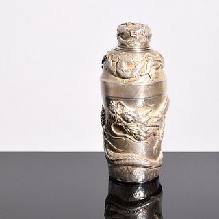 Chinese Export Sterling Silver Dragon CocktailÂ Shaker