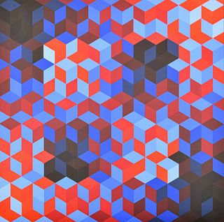 Victor Vasarely "MEH 1" Screenprint, Signed Edition
