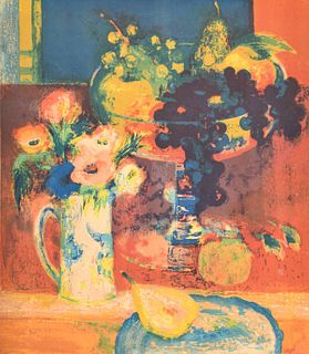 Paul Collomb Still Life Lithograph, Signed Edition