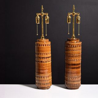 Pair of Bitossi Lamps, Attributed to Aldo Londi
