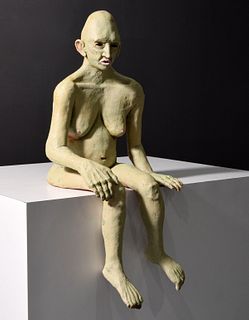 Large Woody de Othello "Seated Woman" Sculpture