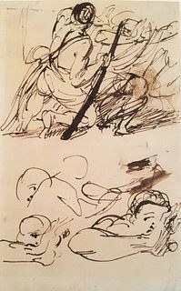 Eugene Delacroix Old Master Drawing (Attr)