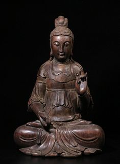 CHENXIANG WOOD CARVED BUDDHA STATUE
