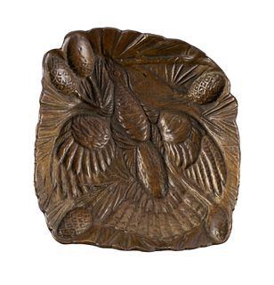 VIRGINIA METALCRAFTERS BRONZE GROUSE DISH