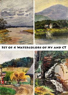 Set of 4 Watercolors by unknown artist