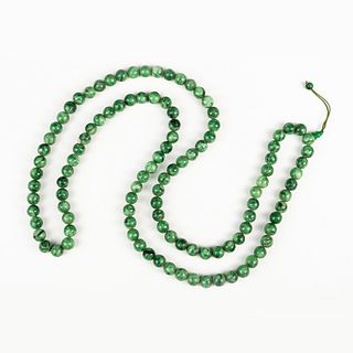 Variegated Green Jade Prayer Beads 