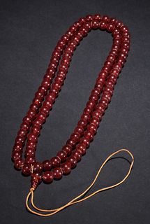 AMBER BEADS STRING NECKLACE