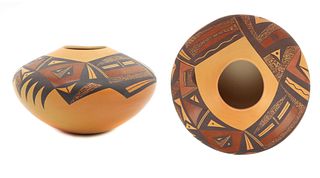 Steve Lucas (b. 1955) - Hopi Contemporary Polychrome Jar, 4"  x 6.25" (P3570-118)