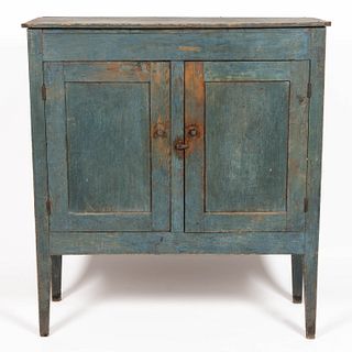 ROCKBRIDGE CO., SHENANDOAH VALLEY OF VIRGINIA, PAINTED POPLAR AND YELLOW PINE JELLY CUPBOARD